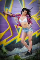 Gabby Bella in Perfect Babe With White Bra At The Graffiti Wall gallery from CHARMMODELS by Domingo - #2