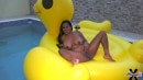 Kinky Maxine X Masturbates & Cums On Her Big Rubber Ducky In The Pool!