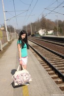 Jaqueline D in Masturbating at the train station gallery from CLUBSEVENTEEN