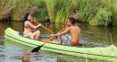 Romantic canoe ride