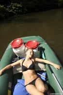 Nessy masturbating in a raft