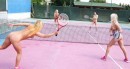 Joleyn Burst & Anabelle & Chrissy Fox & Katy E in Teen catfight at the tennis court video from CLUBSEVENTEEN