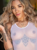 Aliyah Jacks Takes Off Her Sheer Bodysuit