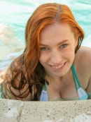 Titania Strips In The Public Pool
