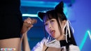 Ria Kurumi - Blowjob, Cat Ears, Handjob, Mouth Cumshot
