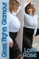 Lottii Rose Pale Blue Bloused Secretary With Black Glossy Legwear Treat gallery from GLOSSTIGHTSGLAMOUR by Mike Fieldhouse