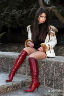 In Red High Heel Boots