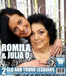 Daniella Rose & Romila in Hot Lesbian With Tongue Piercing Licks Older Lady's Pussy video from MATURE.NL