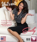 Emily in Sexy American Mom With Small Tits Works Her Shaved Pussy And Masturbates On The Couch video from MATURE.NL