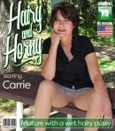 Carrie M in US MILF Tucked Her Hairy Pussy Away Behind A See Through Nylon Pantyhose video from MATURE.NL