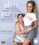 Jana & Linda Leclair in Hot Slim Babe Licking An Unshaved Big Breasted Mature BBW Lesbian video from MATURE.NL