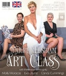 Candy Cummings & Eva Jayne & Molly Maracas in Welcome To The Mature Lesbian Art Class video from MATURE.NL