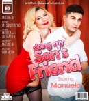 Cougar Manuele Has Steamy Hot Sex With Her Son's Friend On The Couch At Home