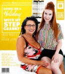 Teeny Babe Keira Love Is All Into Eating Granny Inna White's Pussy On Holiday