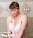 Big Breasted, Big Ass Curvy Mature Cougar Ellen Saint Plays With Her Shaved Pussy In The Bath