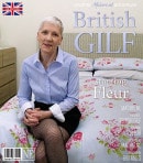 Horny British Granny Fleur Rubbing Her Mature Pussy On Bed