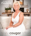 Paulene Is A Hairy Cougar That Loves To Get Fucked On Her Sofa By Her Neighbor, Who Loves To Come!