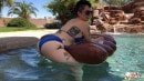 Twerking Ass On The Inflatable In The Pool