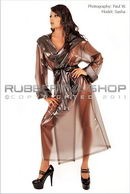 Sasha in Mens Hooded Plastic Dressing Gown gallery from RUBBEREVA by Paul W