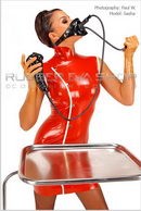 Sasha in Rubber Cock Sheath & Piss Gag gallery from RUBBEREVA by Paul W