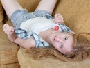 Hairy Girl Krista Shows All On Couch