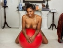Dasey Exercises On Her Red Ball Today Dasey Exercises On Her Red Ball Today