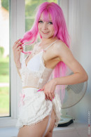 Cosplay Pink Hair Girl Lilly In White Stockings gallery from CHARMMODELS by Domingo - #9