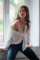 Adorable Polina With White Bra Poses Sexy On The Window gallery from CHARMMODELS by Domingo - #3