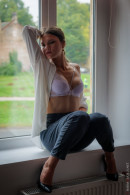Adorable Polina With White Bra Poses Sexy On The Window gallery from CHARMMODELS by Domingo - #9
