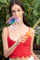 Shania Vega in Shania Blowing Bubbles By The Pool gallery from TEENDREAMS - #1