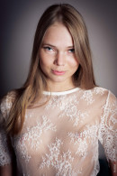Pretty Luise In A Dark Room With A White Transparent Dress gallery from CHARMMODELS by Domingo - #2