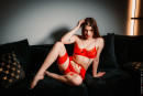 New Model Ksenija With Red Lingerie On The Couch gallery from CHARMMODELS by Domingo - #12