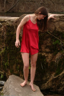 Josie in Red Dress On An Winter's Day gallery from ATKHAIRY by Toby - #11