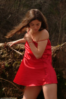 Josie in Red Dress On An Winter's Day gallery from ATKHAIRY by Toby - #3