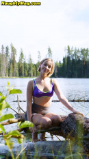 Helen in Outdoorsy Blonde With Cute, Perky Tits Drops Her Yoga Pants And Spreads Her Pussy Next To A Lake. from NAUGHTYMAG - #3