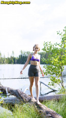 Helen in Outdoorsy Blonde With Cute, Perky Tits Drops Her Yoga Pants And Spreads Her Pussy Next To A Lake. from NAUGHTYMAG - #4