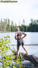 Helen in Outdoorsy Blonde With Cute, Perky Tits Drops Her Yoga Pants And Spreads Her Pussy Next To A Lake. from NAUGHTYMAG - #5