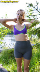 Helen in Outdoorsy Blonde With Cute, Perky Tits Drops Her Yoga Pants And Spreads Her Pussy Next To A Lake. from NAUGHTYMAG - #6