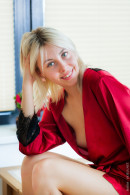 Nipslip Pictures With Blonde Nico In A Red Morning Dress gallery from CHARMMODELS by Domingo - #11