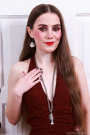 Sia Wood Red Dress Strip And Hairy Pussy Spreads gallery from ATKHAIRY by GB Photography - #1