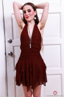 Sia Wood Red Dress Strip And Hairy Pussy Spreads gallery from ATKHAIRY by GB Photography - #8