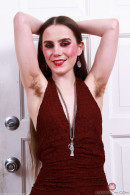 Sia Wood Red Dress Strip And Hairy Pussy Spreads gallery from ATKHAIRY by GB Photography - #9