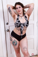 Gigi Short Skirt Strips And Spreads Her Furry Pussy gallery from ATKHAIRY by GB Photography - #9