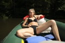 Nessy masturbating in a raft gallery from CLUBSEVENTEEN - #14