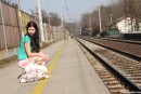 Jaqueline D in Masturbating at the train station gallery from CLUBSEVENTEEN - #11