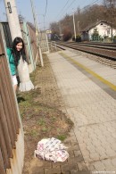 Jaqueline D in Masturbating at the train station gallery from CLUBSEVENTEEN - #3