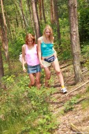 Kim and Kyra naked in the woods gallery from CLUBSEVENTEEN - #1