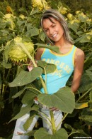 Sandy M in Sandy masturbating in a sunflower field gallery from CLUBSEVENTEEN - #10