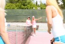 Joleyn Burst & Anabelle & Chrissy Fox & Katy E in Teen catfight at the tennis court video from CLUBSEVENTEEN - #11