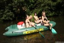 Vanessa O & Tessa E & Sara J & Nessy in 4 girls rafting naked video from CLUBSEVENTEEN - #1